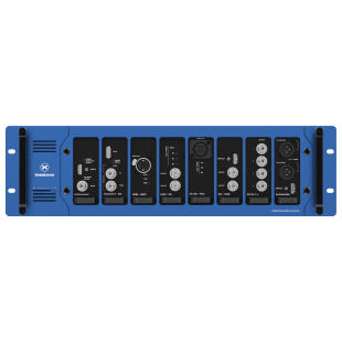 A blue control panel with a number of buttons.