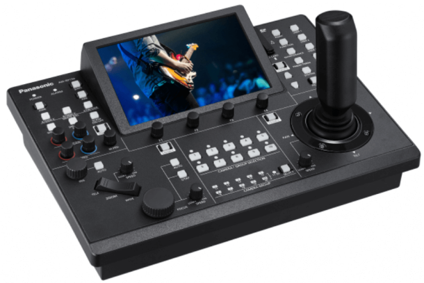 A video game controller with a tv screen.