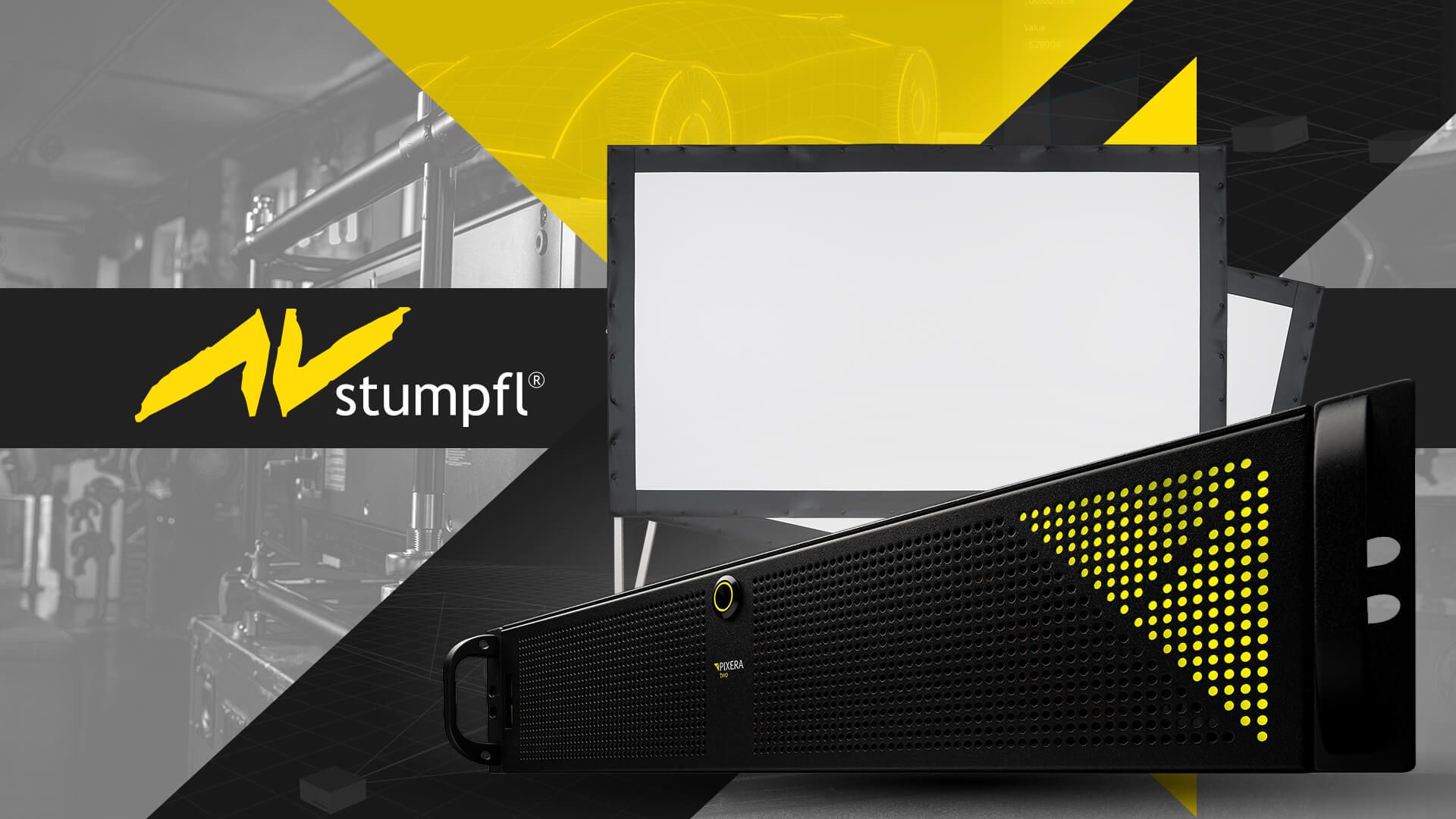 A black and yellow LED computer with the word n smupt on it.