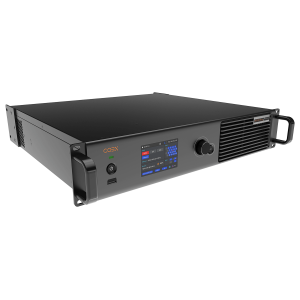 The power amplifier is shown on a black background.