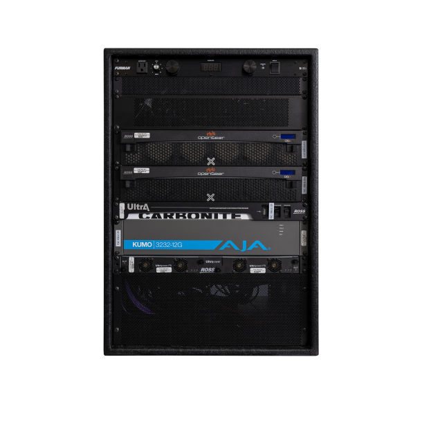 A rack with a number of different types of equipment.