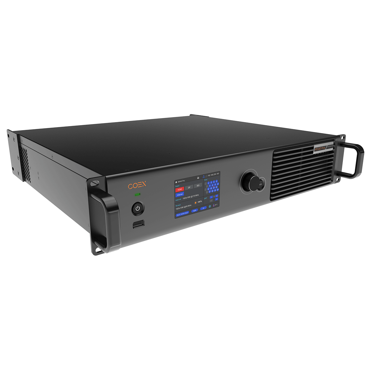 The power amplifier is shown on a black background.