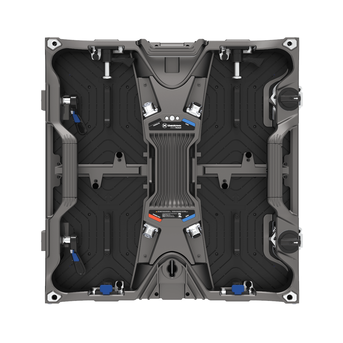 The front view of a gray led panel.