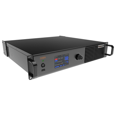 The power amplifier is shown on a black background.