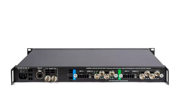A digital video recorder with four inputs and four outputs.